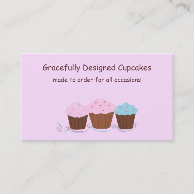 Carte De Visite Cupcakes Gracieusement Conçus (Devant)