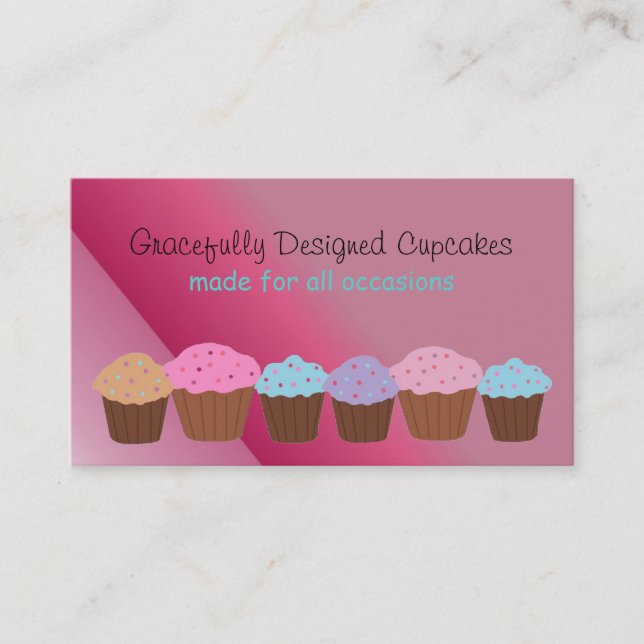 Carte De Visite Cupcakes Gracieusement Conçus (Devant)