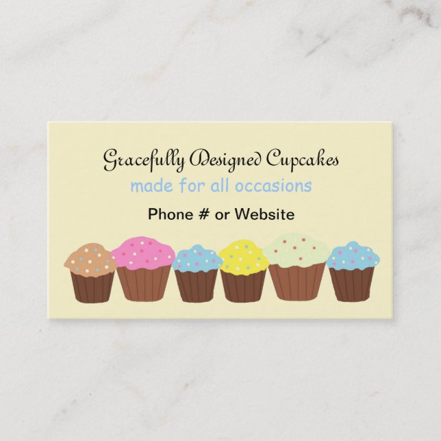 Carte De Visite Cupcakes Gracieusement Conçus (Devant)