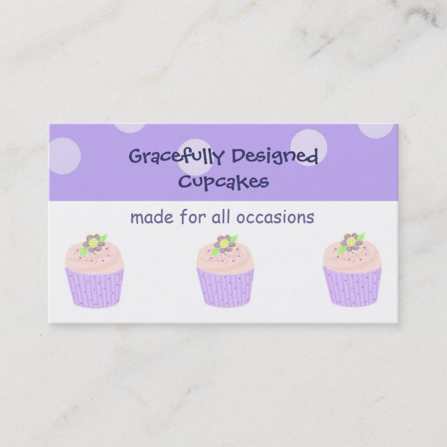 Carte De Visite Cupcakes Gracieusement Conçus (Devant)