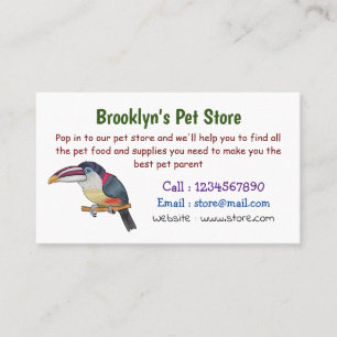 Carte De Visite Curl crested aracari bird cartoon