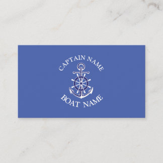 Carte De Visite Custom boat captain name navy Business Card