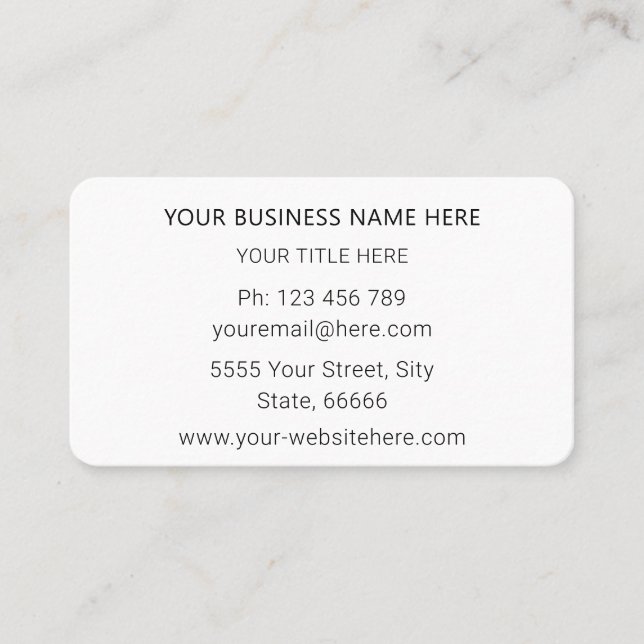 Carte De Visite Custom Business Card (Devant)