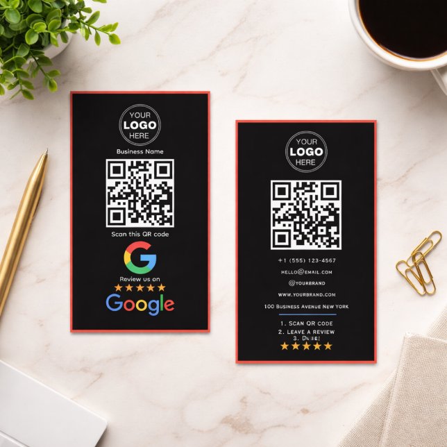 Carte De Visite Custom Business Review QR Code Logo (Minimalist QR Code Professional Design Business Card)