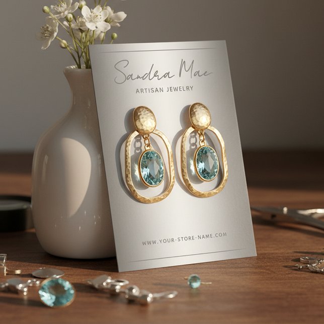 Carte De Visite Custom Chic Gray Black White Jewelry Display Card (Créateur téléchargé)