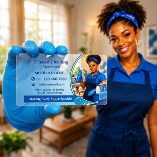 Carte De Visite Custom Cleaning Professional Design Portrait