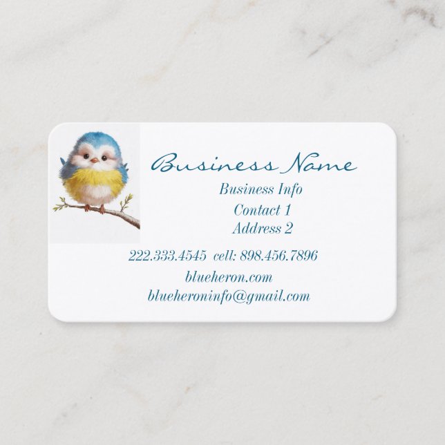 Carte De Visite Custom Cute Little Bird Nature Art (Devant)