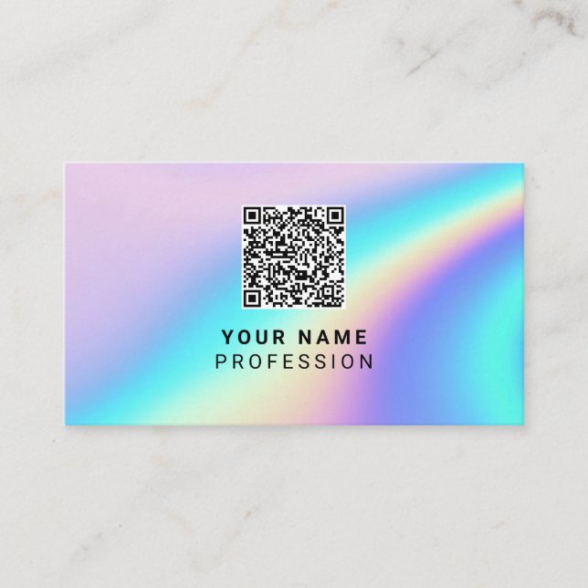 Carte De Visite Custom Holographic Qr Code (Devant)
