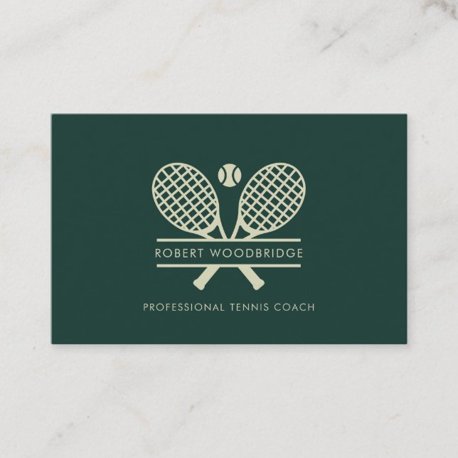 Carte De Visite Custom Lawn Tennis Sports Club Coach (Devant)