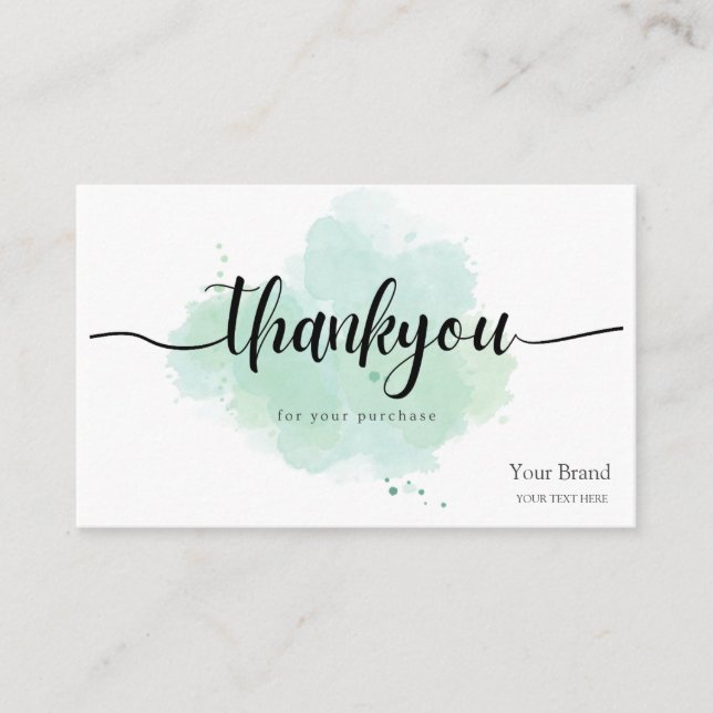 Carte De Visite Custom logo business thank you for your purchase (Devant)