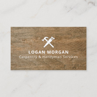 Carte De Visite Custom Logo Construction Handyman Wood