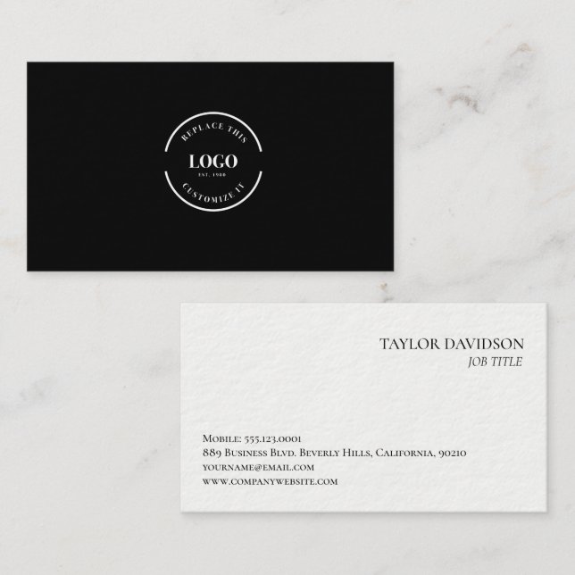 Carte De Visite Custom Logo Minimalist Modern Professional Brandin (Devant / Derrière)