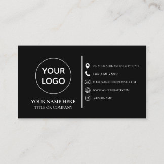 Carte De Visite Custom logo modern minimalist social media icons b