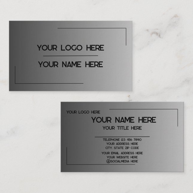Carte De Visite Custom Logo Name Minimalist Modern Professional (Devant / Derrière)
