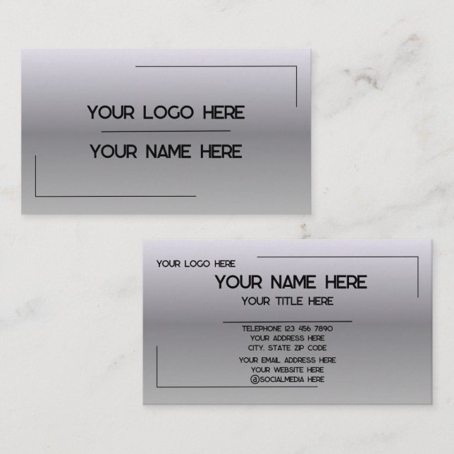 Carte De Visite Custom Logo Name Minimalist Modern Professional (Devant / Derrière)