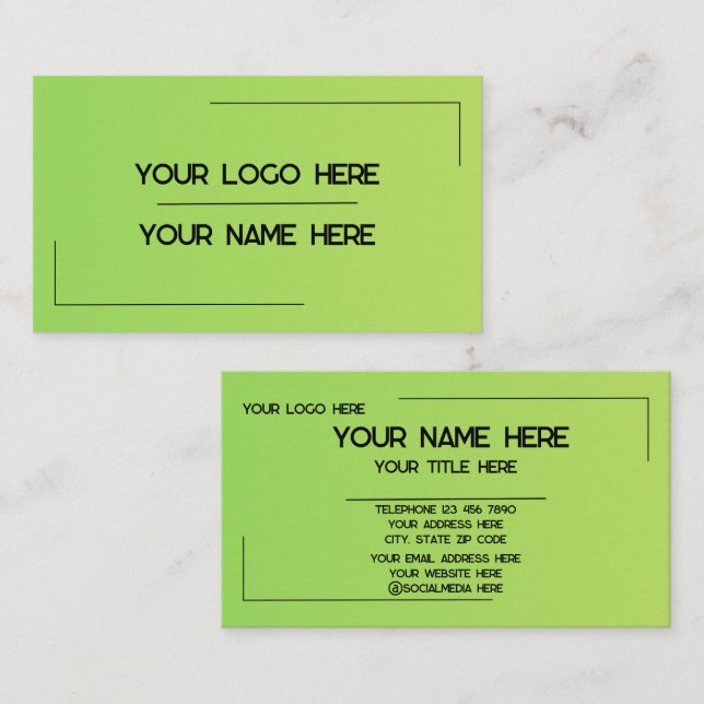 Carte De Visite Custom Logo Name Minimalist Modern Professional (Devant / Derrière)