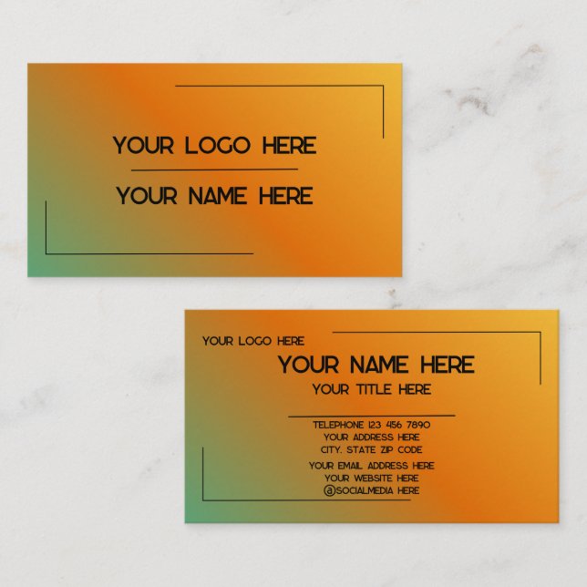Carte De Visite Custom Logo Name Minimalist Modern Professional (Devant / Derrière)