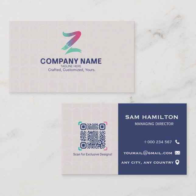 Carte De Visite Custom Logo Professional Business Card Corporate (Devant / Derrière)