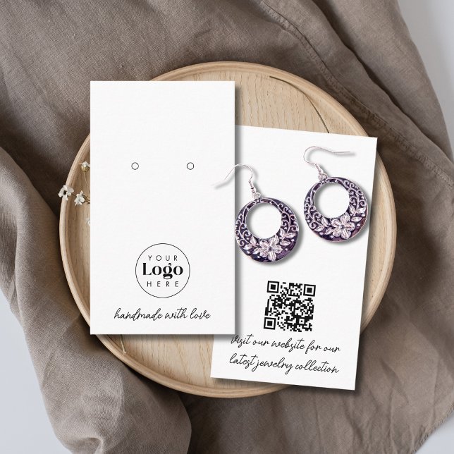 Carte De Visite Custom Logo QR Code Jewelry Earring Display Card (Créateur téléchargé)