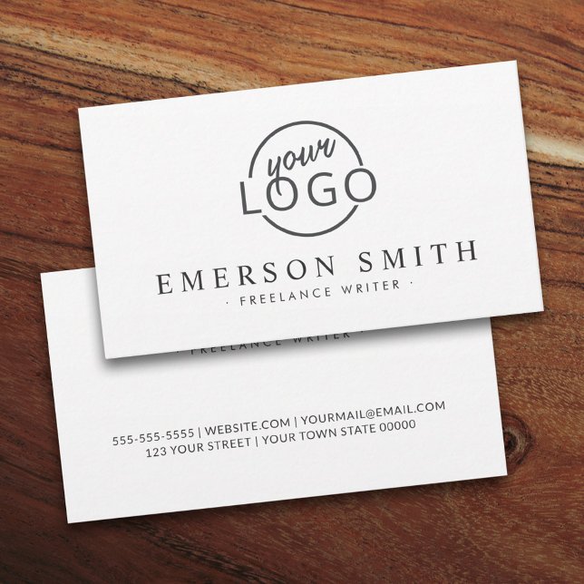 Carte De Visite Custom logo white modern minimalist (Créateur téléchargé)