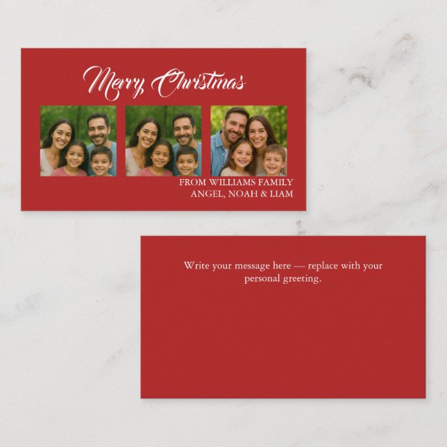 Carte De Visite Custom Merry Christmas Photo Card (Devant / Derrière)