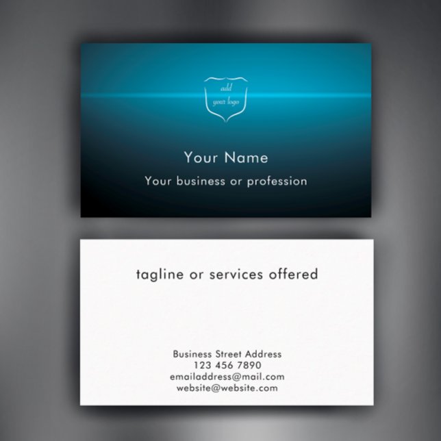 Carte De Visite Custom Modern Cool Logo Technology Professional (Personalize these unique modern business cards. Add your logo and business details. Blue stylish.
)