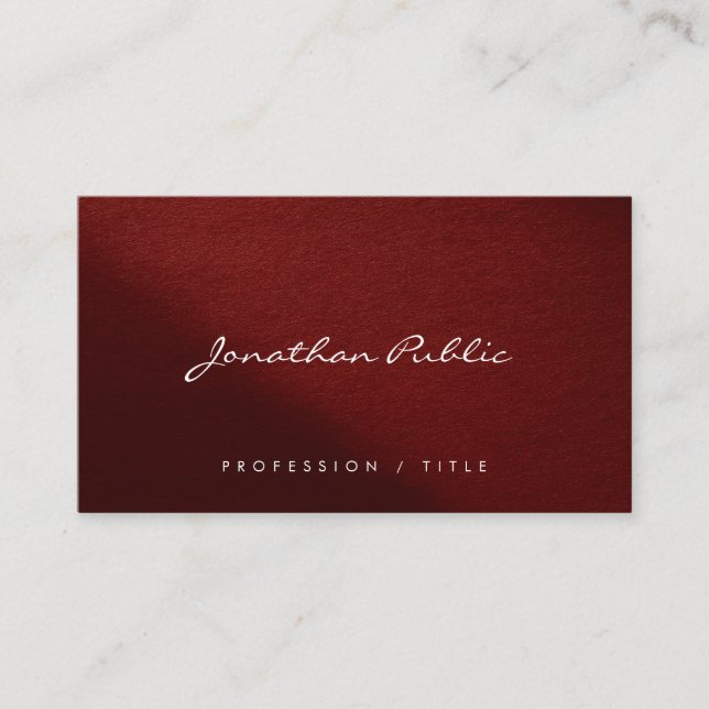 Carte De Visite Custom Modern Elegant Simple Typography Script (Devant)