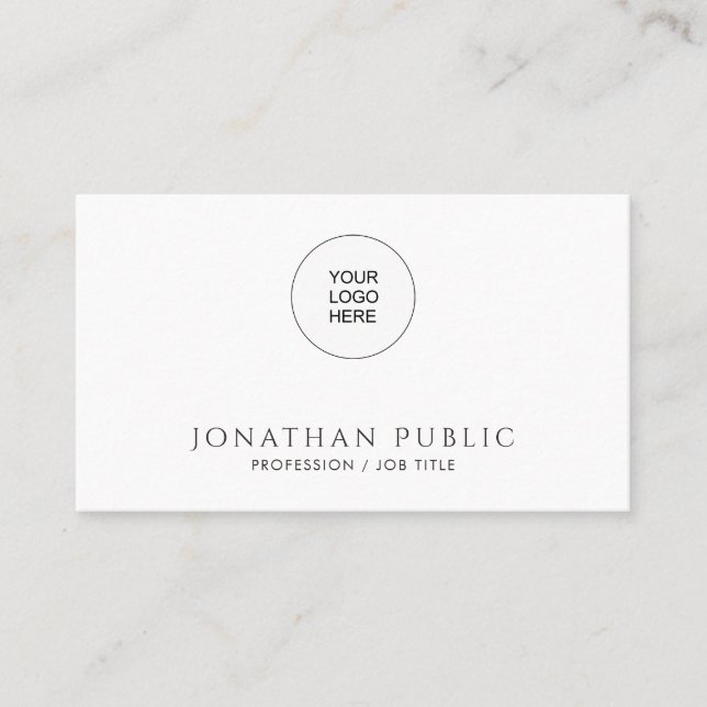 Carte De Visite Custom Modern Simple Template Upload Your Logo to (Devant)