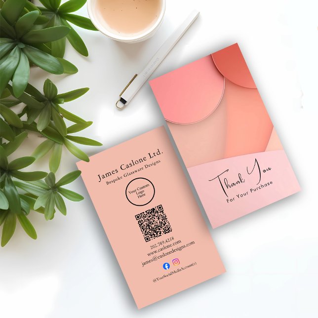 Carte De Visite Custom Modern Style Business Thank You Card Insert (Créateur téléchargé)