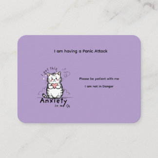 Carte De Visite Custom Panic Attack Help Card