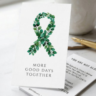 Carte De Visite Custom Sage Green Elegant Mental Health Resource 