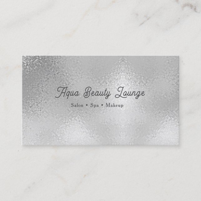 Carte De Visite Custom Silver Salon | Beauty Spa (Devant)