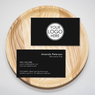 Carte De Visite Custom Simple Minimalist Logo Black