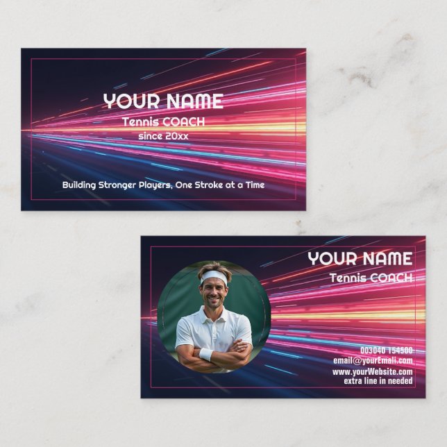 Carte De Visite 🎾Custom text, Any Coach Mode On (Devant / Derrière)