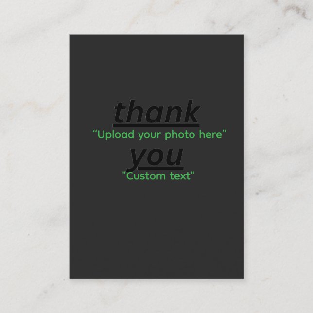 Carte De Visite Custom Text & Upload Your Photo Personalized (Devant)