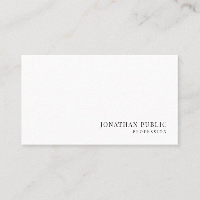 Carte De Visite Custom Trendy Modern Elegant Simple Professional (Devant)