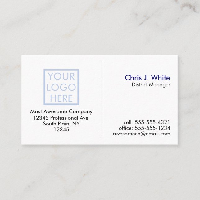 Carte De Visite Customisez votre propre - votre logo - blanc clair (Devant)