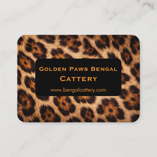 Carte De Visite Customizable Bengal Cat Cattery  (Devant)