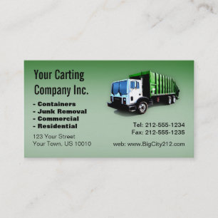 Carte De Visite CUSTOMIZABLE Garbage Truck Carting Company