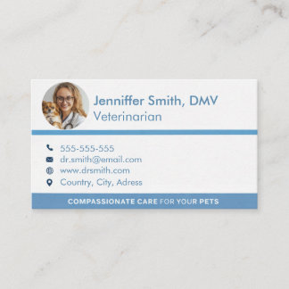 Carte De Visite Customizable Professional Veterinarian 