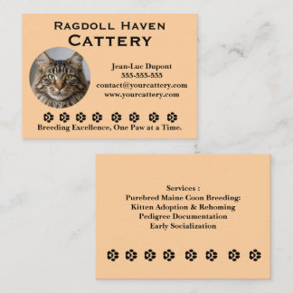Carte De Visite Customizable Ragdoll Cattery Business Card