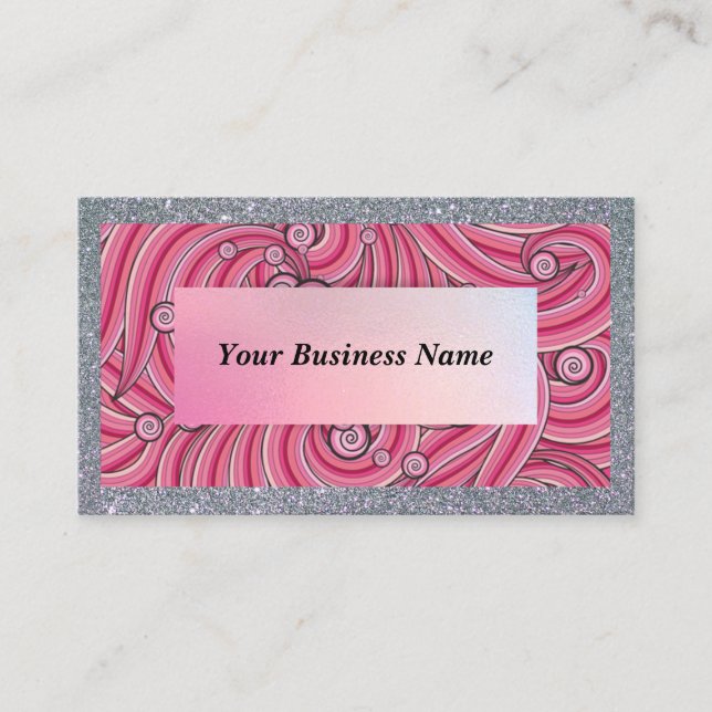 Carte De Visite Customize Business Cards Gray & Pink  (Devant)