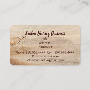 Carte De Visite Cute aquarelle Otter Plongée sous-marine ou océan