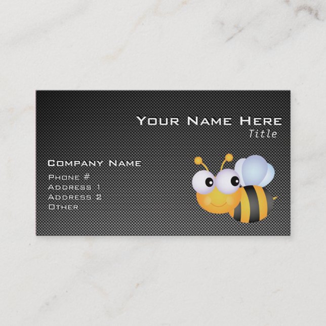 Carte De Visite Cute Bee; Sleek (Devant)