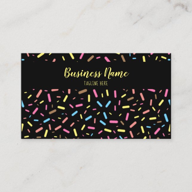 Carte De Visite Cute Black Sweet Sprinks Ice Cream Confectinery (Devant)