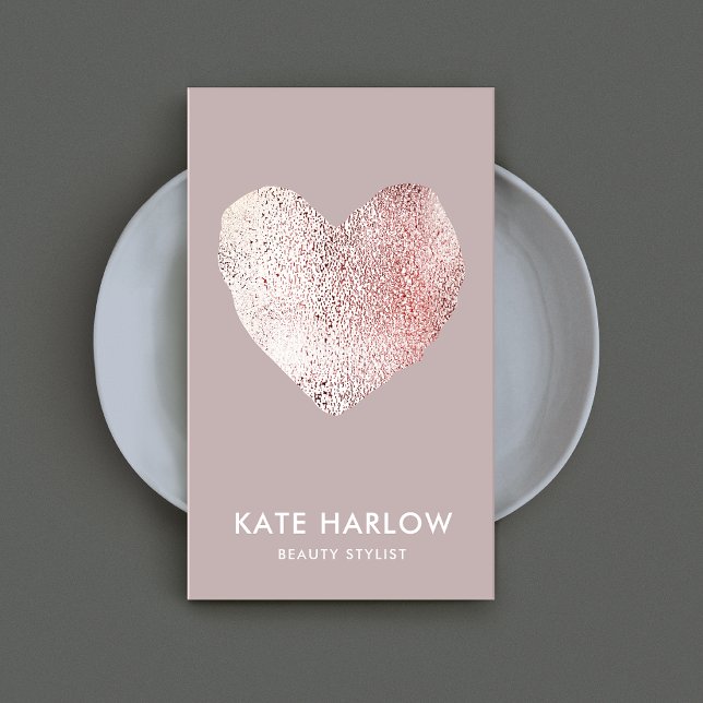 Carte De Visite Cute Blush Pink Heart  Beauty Salon (Créateur téléchargé)