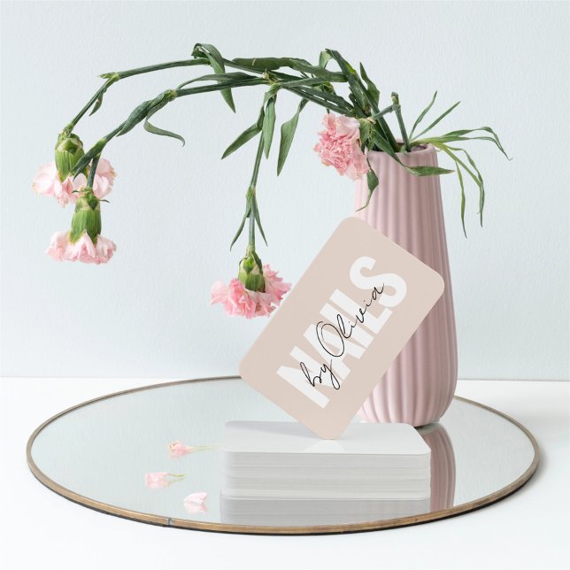 Carte De Visite Cute Blush Sand Feminine Rose Nail Artiste (Créateur téléchargé)