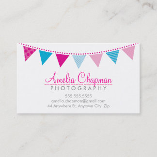 Carte De Visite CUTE BRIGHT BUNING audacieuse fête rose aqua bleu