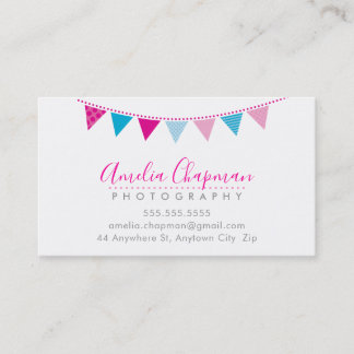 Carte De Visite CUTE BRIGHT BUNING audacieuse fête rose aqua bleu