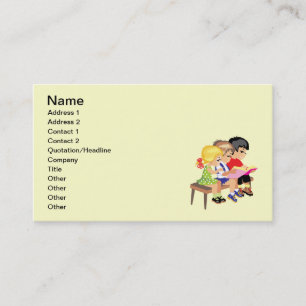 Carte De Visite Cute caricature Enfants Enseignement préscolaire